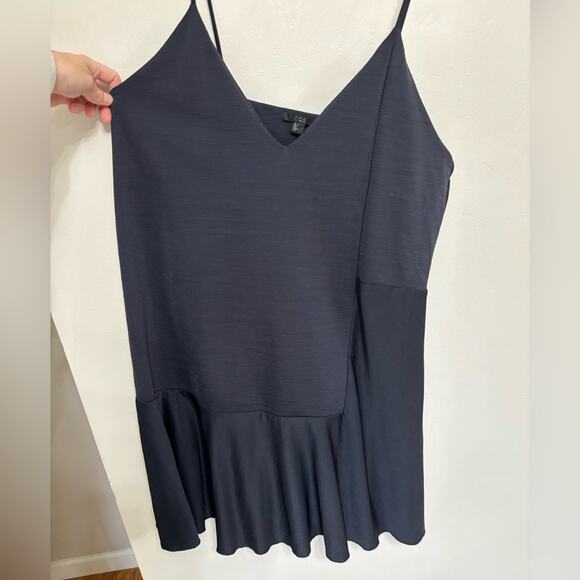 COS Tank Mini Dress Ruffle Hem in Black and Navy - Size L - Picture 5 of 8